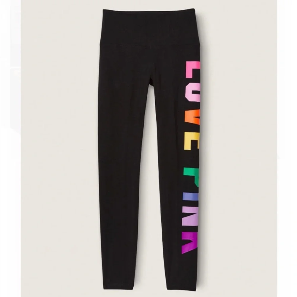 VS PINK High Waist Full Length Cotton Leggings Large - Picture 1 of 9